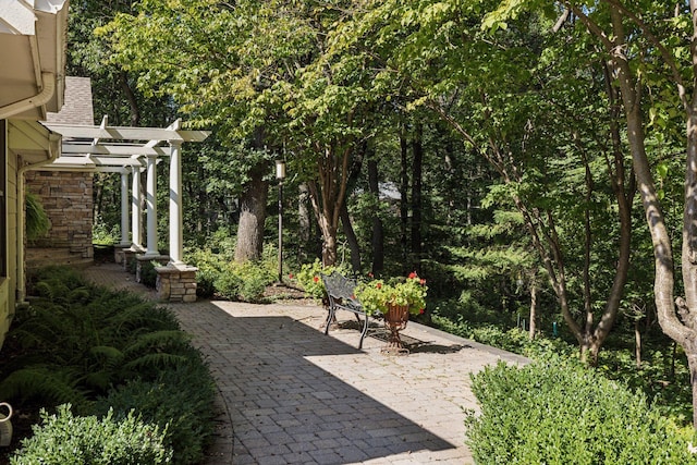 view of patio with a pergola