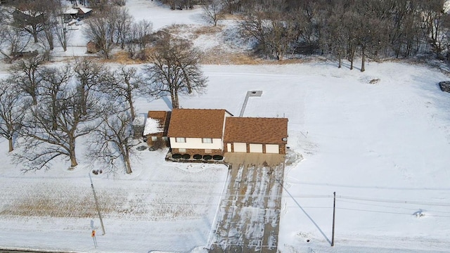 view of snowy aerial view