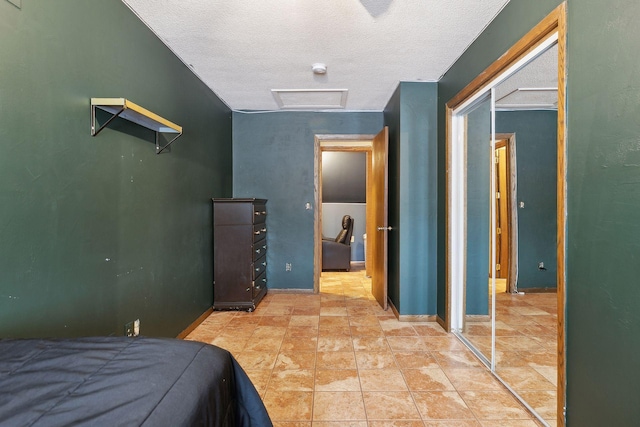 bedroom with a textured ceiling