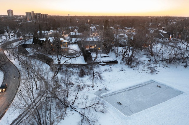 view of snowy aerial view