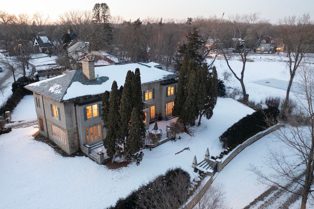 view of snowy aerial view