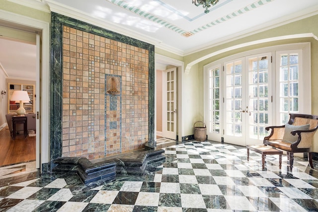 interior space with french doors