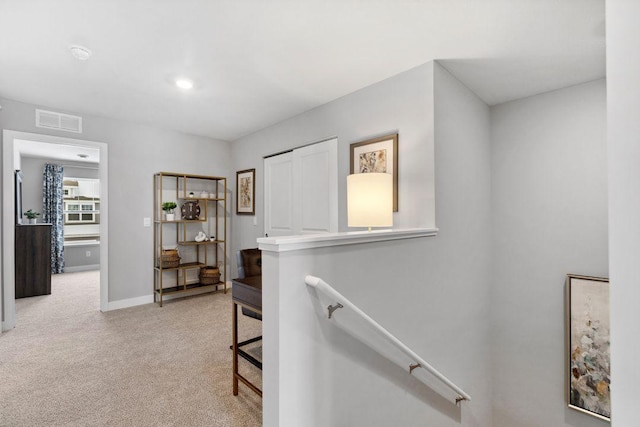 13651 Kaylemore Trl, Rosemount, MN 55068 - hall featuring an upstairs landing and light colored carpet