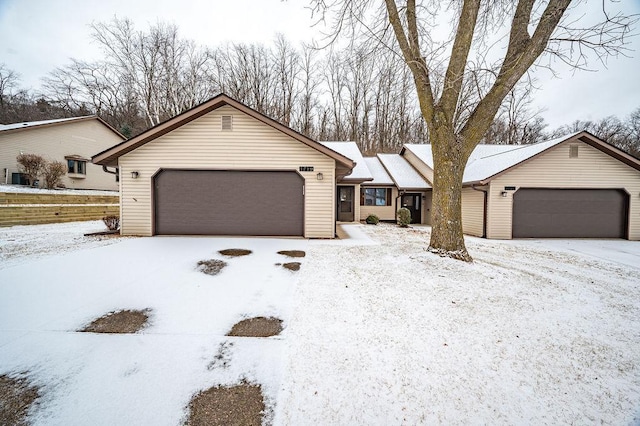 view of front of house with a garage