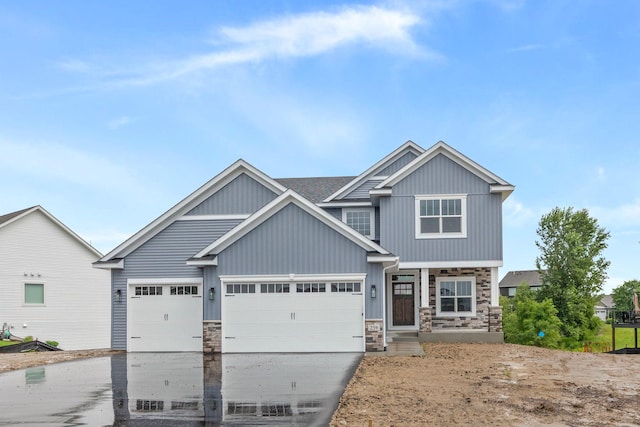 craftsman-style house with a garage