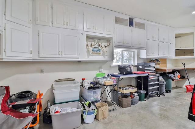 kitchen with white cabinetry