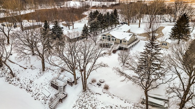 view of snowy aerial view