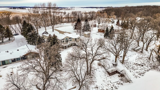 view of snowy aerial view