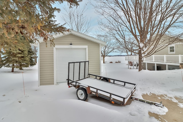 exterior space featuring a garage