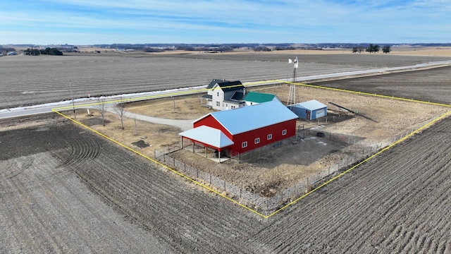 drone / aerial view with a rural view