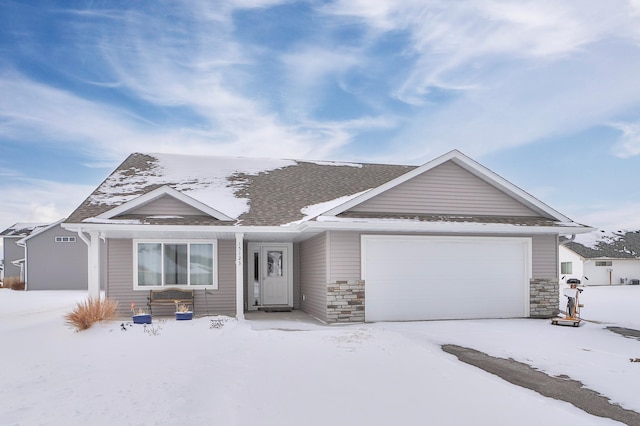 view of front facade with a garage