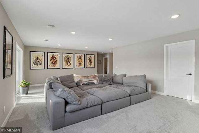 view of carpeted cinema room