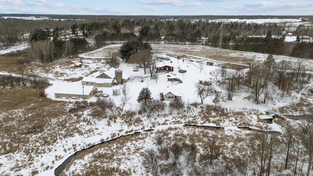 view of snowy aerial view