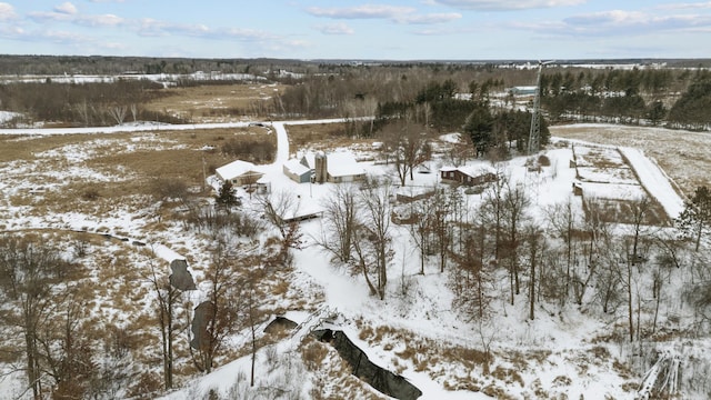 view of snowy aerial view