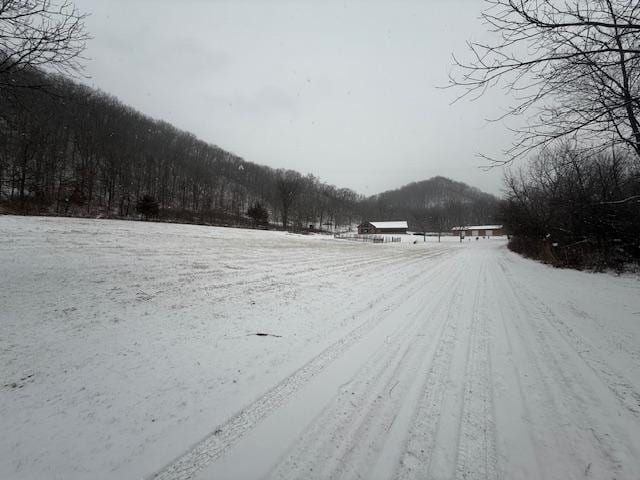 view of road with a mountain view