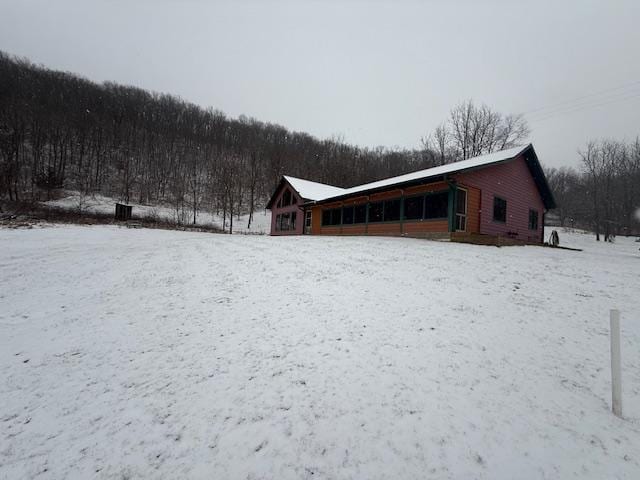 E2614 Bohland Hollow Rd, Wheatland Twp, WI 54624 - view of snowy exterior