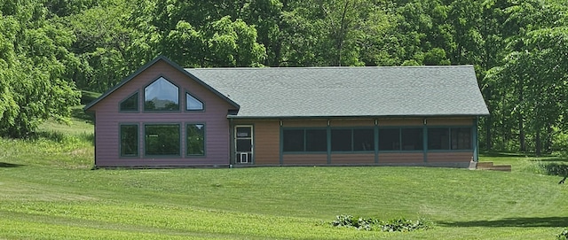 E2614 Bohland Hollow Rd, Wheatland Twp, WI 54624 - rear view of house with a yard