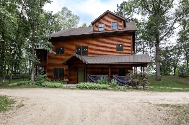 view of log-style house