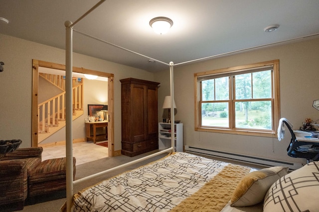 bedroom featuring baseboard heating