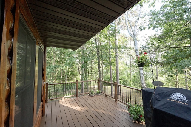 deck with area for grilling