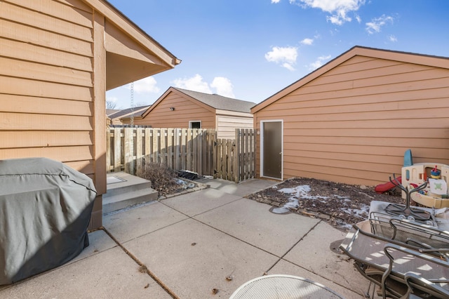 view of patio featuring area for grilling