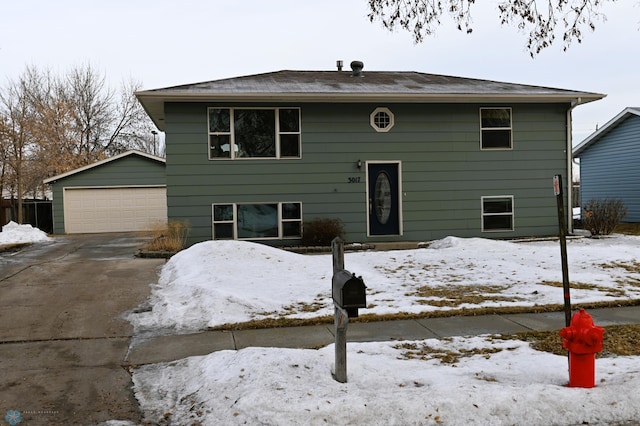 bi-level home featuring a garage