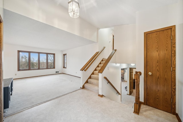 living room featuring carpet floors