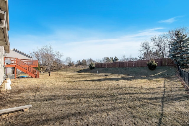 view of yard featuring a deck