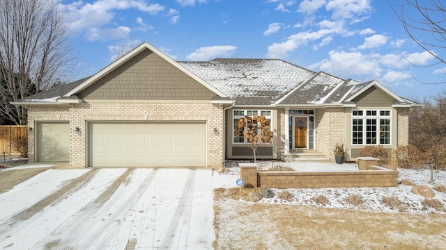 view of front of home featuring a garage