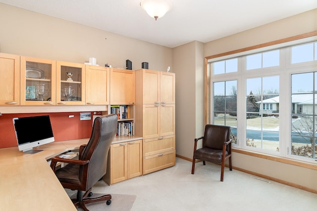 carpeted office space with plenty of natural light