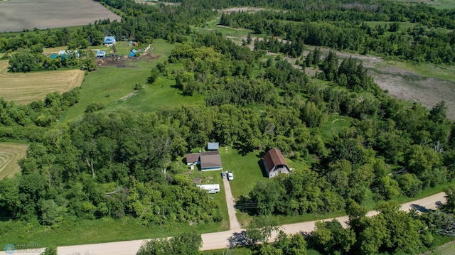 aerial view with a rural view