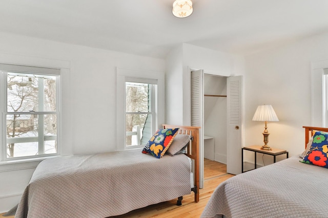 bedroom featuring light hardwood / wood-style floors