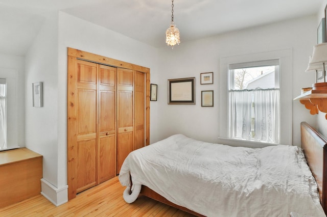 bedroom featuring light hardwood / wood-style floors