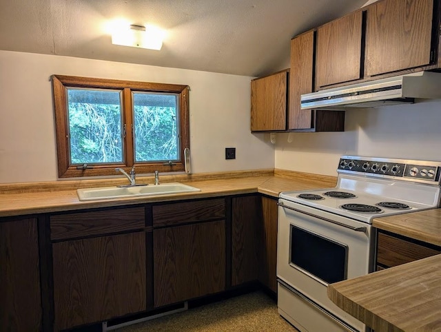 kitchen featuring electric stove and sink