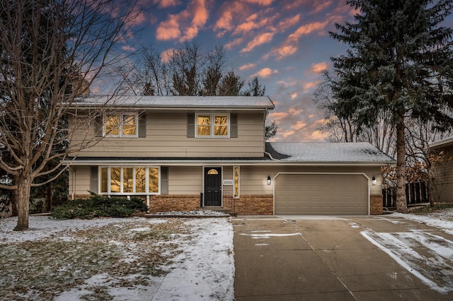 view of property featuring a garage