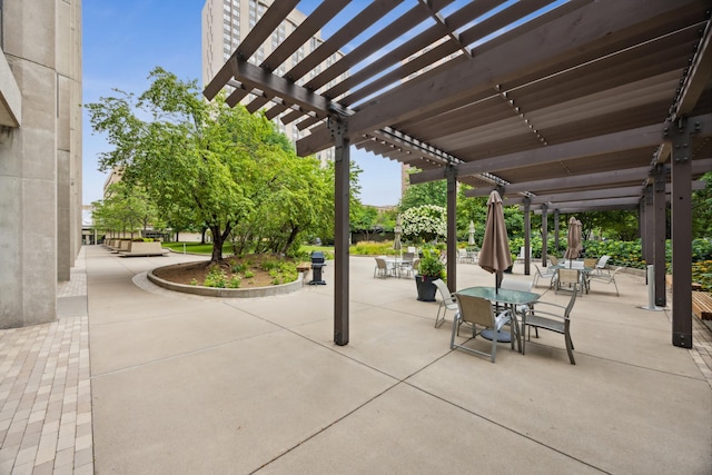 view of patio with a pergola