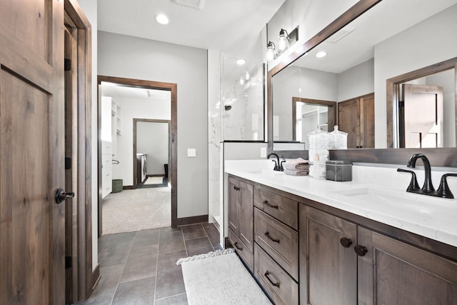 bathroom featuring vanity and tile patterned floors