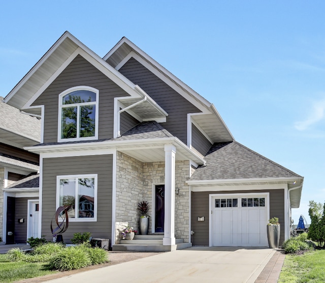 view of front of house with a garage