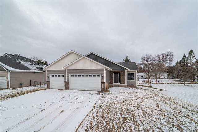 view of front of house with a garage