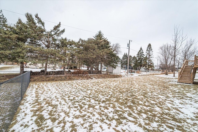 view of snowy yard