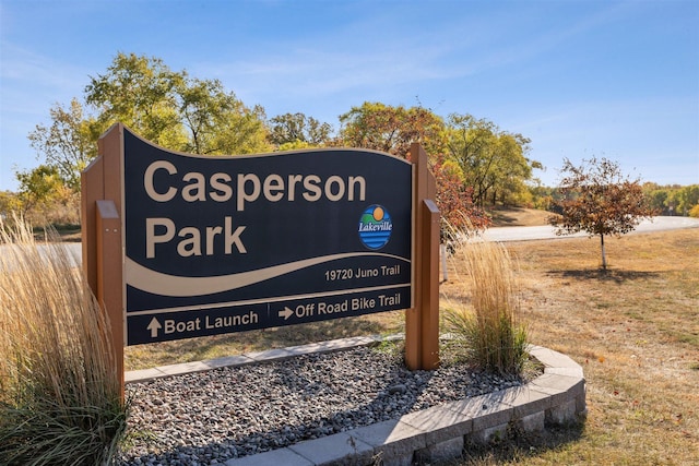 view of community sign