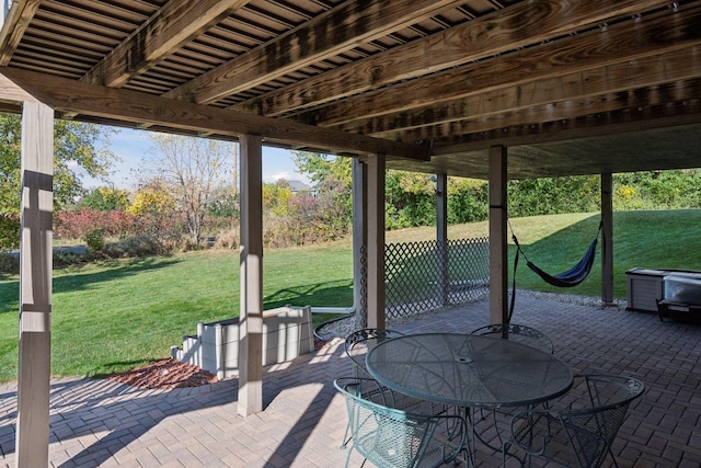 view of patio featuring outdoor dining space