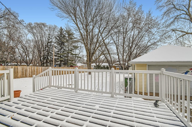 deck featuring a garage