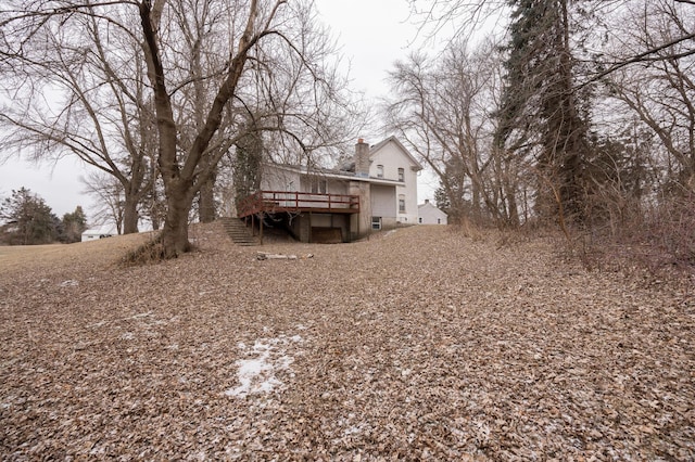 view of yard featuring a deck