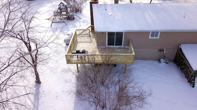 view of snowy aerial view