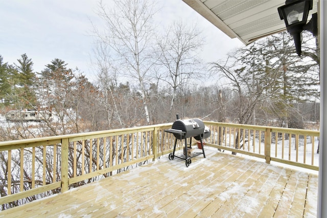 deck featuring area for grilling