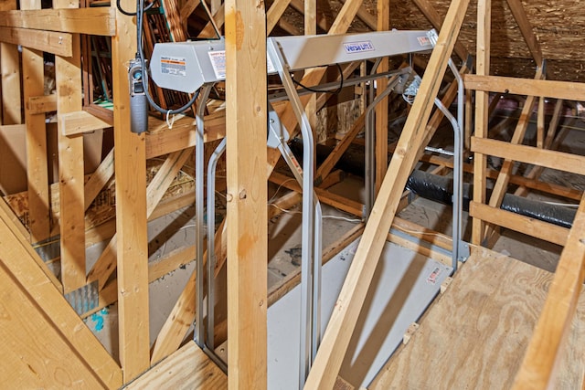 view of unfinished attic