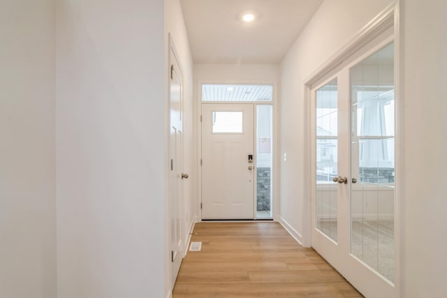 entryway featuring light hardwood / wood-style flooring