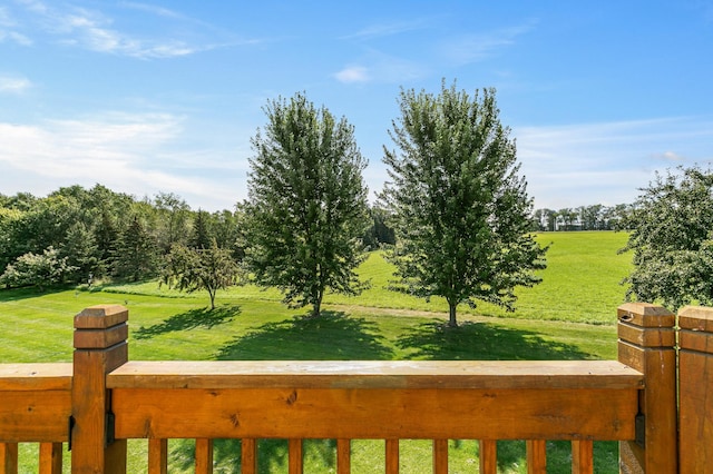 view of yard with a balcony