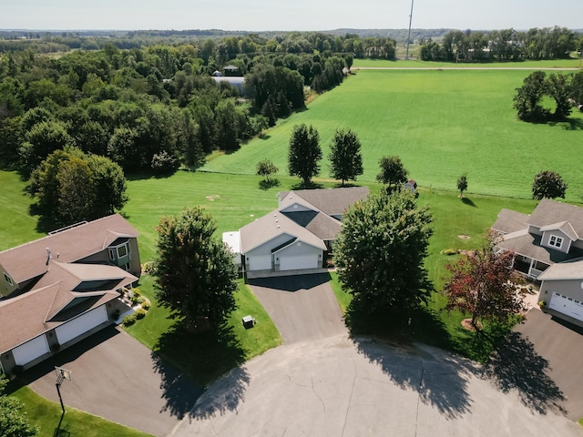 aerial view featuring a rural view